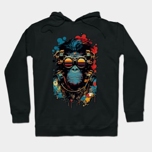 Anime Cyber Ape (Sci-Fi Ape Vintage Retro Future Design Cyberpunk Space Ape) Hoodie